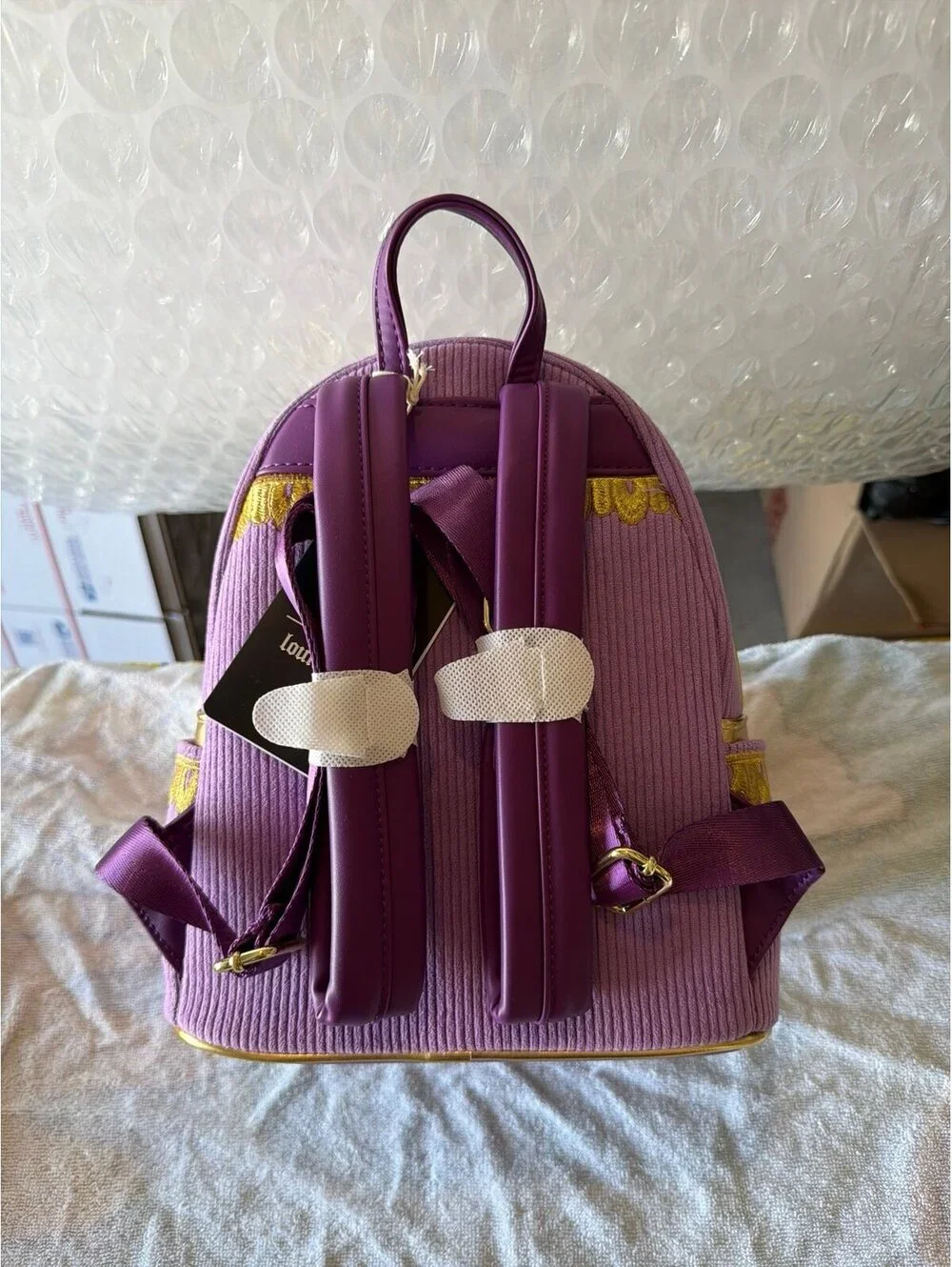 Loungefly Beauty & The Beast Chip Figural Corduroy Backpack NWT